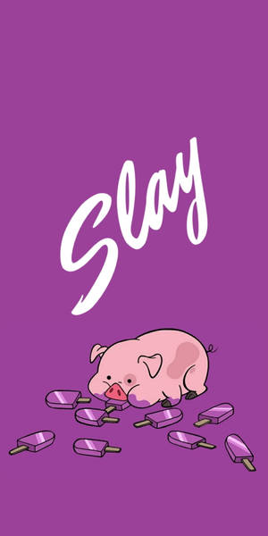 Waddles comiendo helado — 18:9 Fondos de pantalla