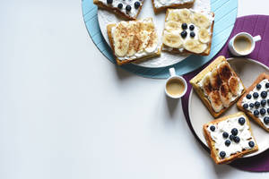 Fondo de pantalla de waffles estéticos en vista cenital — 3:2 Fondos de pantalla