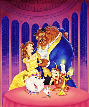 Fondo de pantalla de Walt Disney La Bella y la Bestia — Galaxy Z Fold 5 Fondos de pantalla
