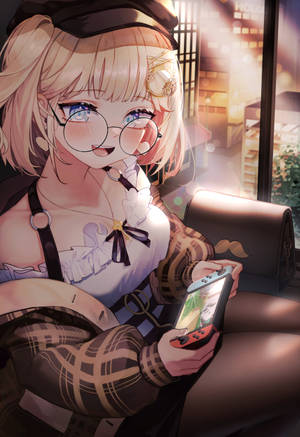 Fondo de pantalla Watson Amelia jugando un videojuego — OnePlus Pad 2 Pro Fondos de pantalla