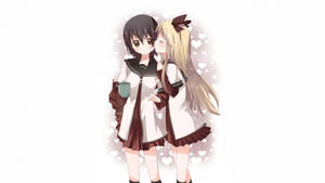 Fondo de pantalla de Yui y Kyoko anime lesbiana