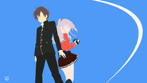 Yuu y Nao Charlotte Anime Minimalista — Anime minimalista Fondos de pantalla