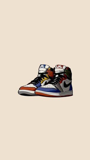 Zapatos Nike de dibujos animados multicolor — iPhone genial Fondos de pantalla