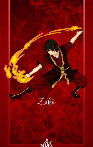 Fondo de pantalla de Zuko en fuego de terciopelo rojo — Galaxy Tab S10 Ultra Fondos de pantalla