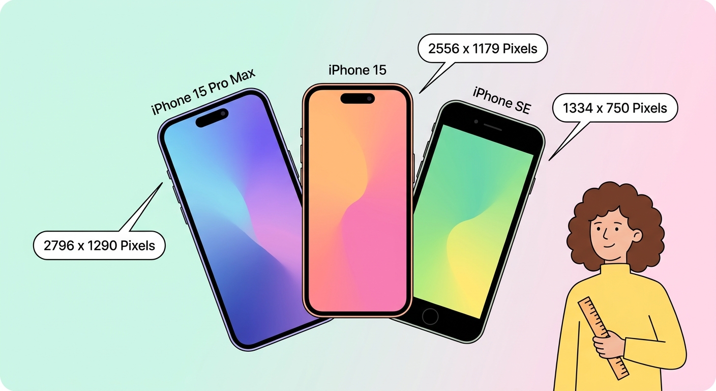 Guía de Tamaños de Fondos de Pantalla para iPhone — Todos los Modelos